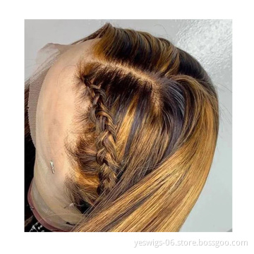 Ombre Human Hair Full HD Lace Wig For Black Women Yeswigs Mink Cambodian Virgin Hair Lace Frontal Wig Pre Plucked With Baby Hair